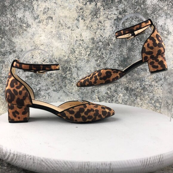 CAbi Women's Size 8M Kiki Brown Leopard Print Ankle Strap Block Heel Sandals - Picture 8 of 12